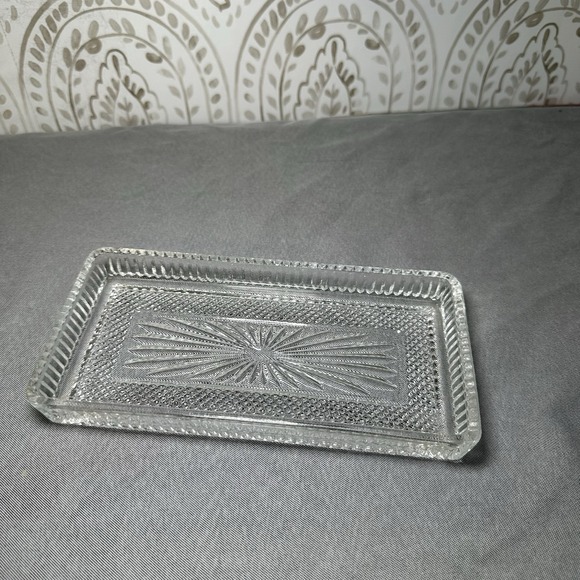 Other - Mid century cut glass crystal 7x 3.5" Butter or candy relish tray